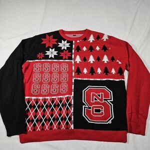 North Carolina State Wolfpack Men's Holiday Ugly Sweater Red 2XL NCAA NC State